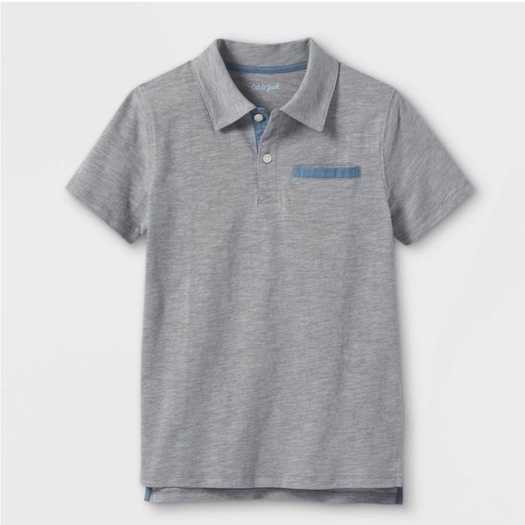 Cat & Jack Other - 3/$30 | Cat & Jack | Gray Polo with Blue Trim Detail | Boys M (8-10)